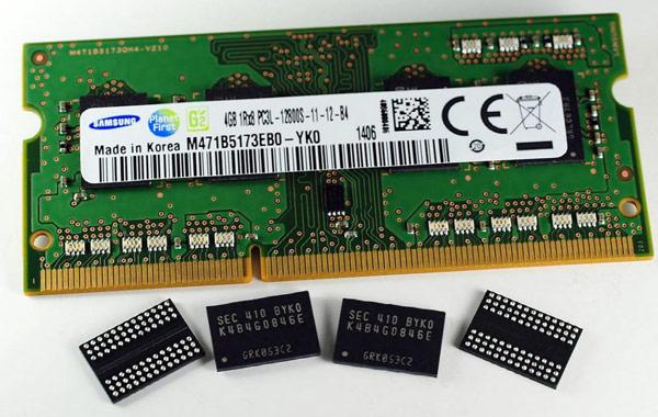Samsung приступает к серийному выпуску 20-нанометровых чипов памяти DDR3 плотностью 4 Гбит