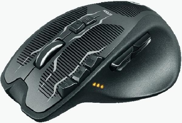 Мышь беспроводная лазерная Logitech G700s Rechargeable Gaming Mouse, USB, 13 кнопок, колесо <>, FM, 8200/200dpi, программируемая, 1*AA, черный, 910-003424