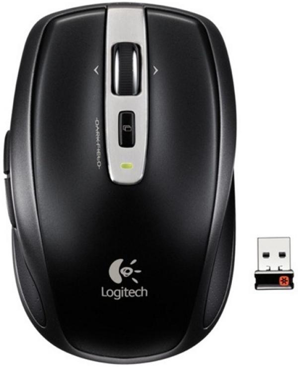 Мышь беспроводная лазерная Logitech MX Anywhere Mouse, USB, 6 кнопок, колесо <>, FM, 2*AA, для ноутбука, черный, 910-000904/002899