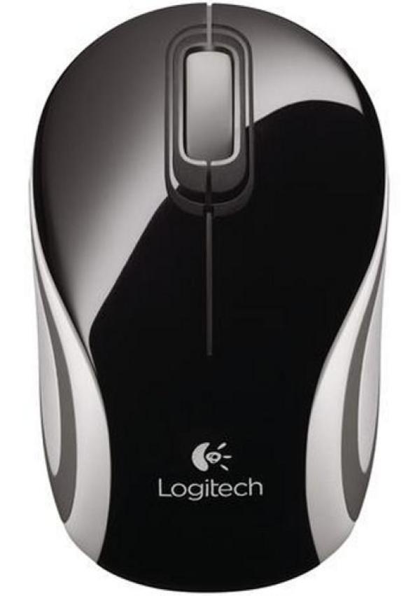 Мышь беспроводная оптическая Logitech M187 Wireless Mini Mouse, USB, 3 кнопки, колесо, FM 10м, 1*AAA, для ноутбука, черный-белый, 910-002736
