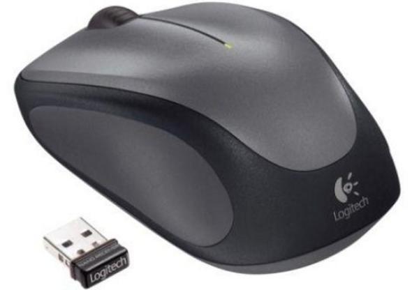 Мышь беспроводная оптическая Logitech M235 Wireless Mouse, USB, 3 кнопки, колесо, FM 8м, 1000dpi, 1*AA, для ноутбука, серый-черный, 910-002203/003146