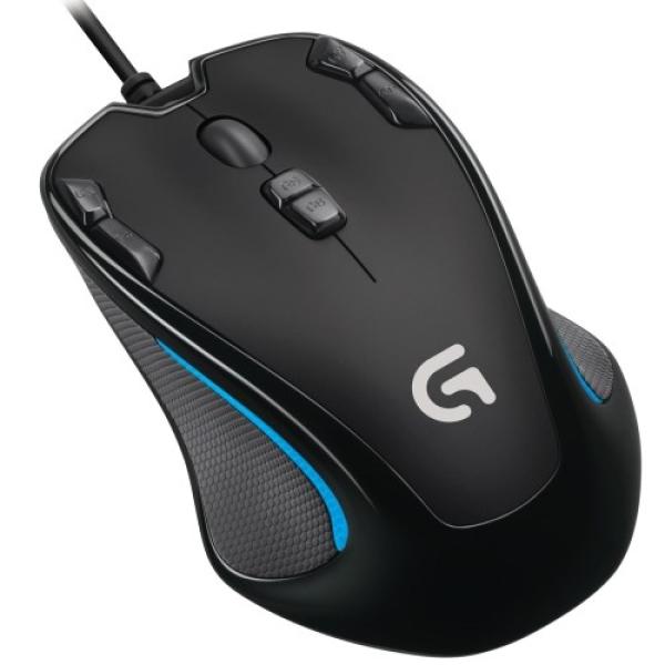 Мышь оптическая Logitech G300S Optical Gaming Mouse, USB, 9 кнопок, колесо, 2500dpi, подсветка, программируемая, черный-синий, 910-004345