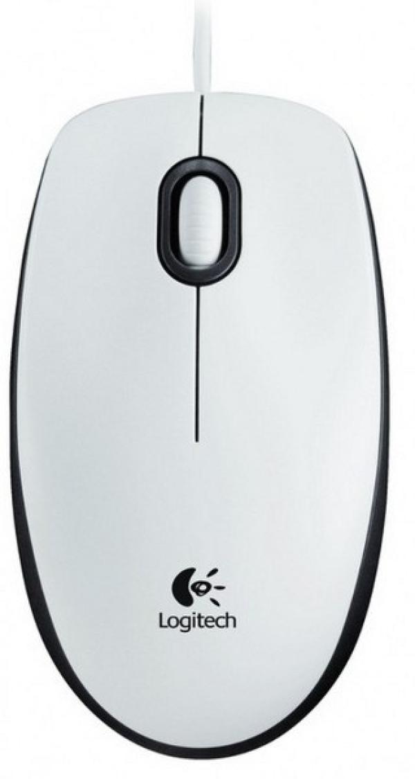 Мышь оптическая Logitech Optical Mouse B100, USB, 3 кнопки, колесо <>, 800dpi, белый, 910-003360