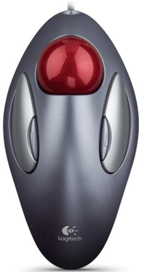 Трекбол Logitech Trackman Marble, USB, 5 кнопок, серый-красный, 910-000808