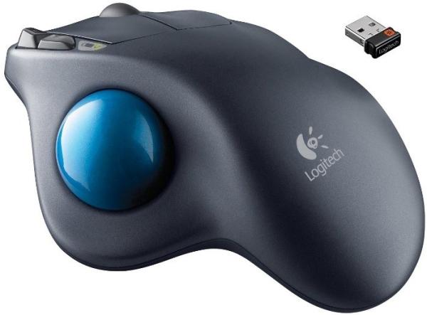 Трекбол беспроводной Logitech Wireless Trackball M570, USB, лазерный, 4 кнопки, колесо, FM 10м, 1*AA, программируемый, темно-серый, 910-002090