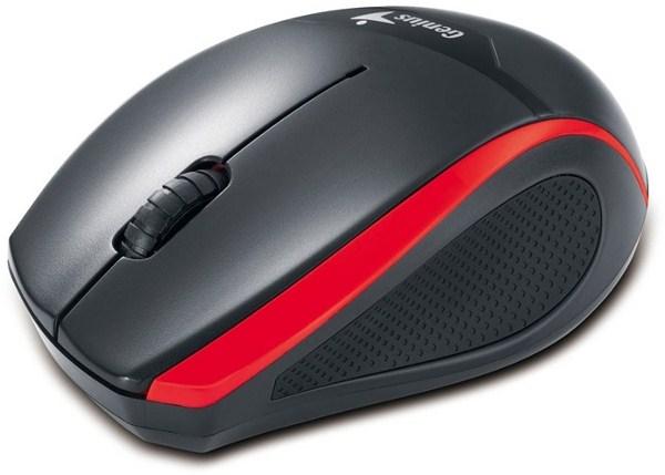 Мышь беспроводная оптическая Genius DX-7010, USB, 3 кнопки, колесо, FM, 1200dpi, 1*AA, черный-красный