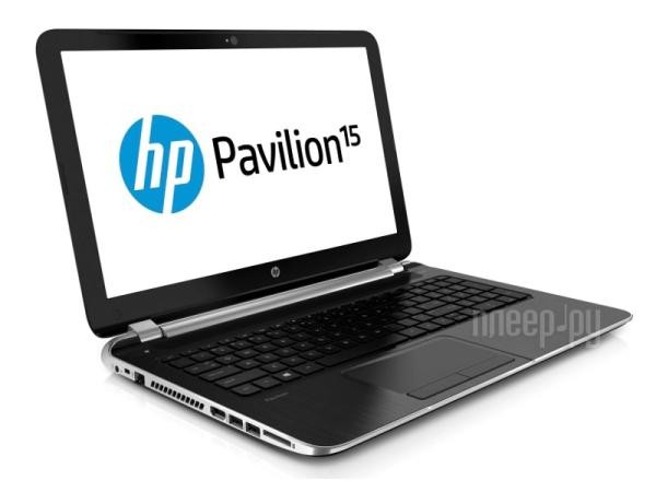 Ноутбук 15" HP Pavilion 15-n067sr (F2V33EA), Core i5-4200U 1.6 6GB 750GB iHD4400 HD8670M 1GB DVD-RW USB2.0/2USB3.0 LAN WiFi BT HDMI камера MMC/SD 2.3кг W8 черный-серебристый