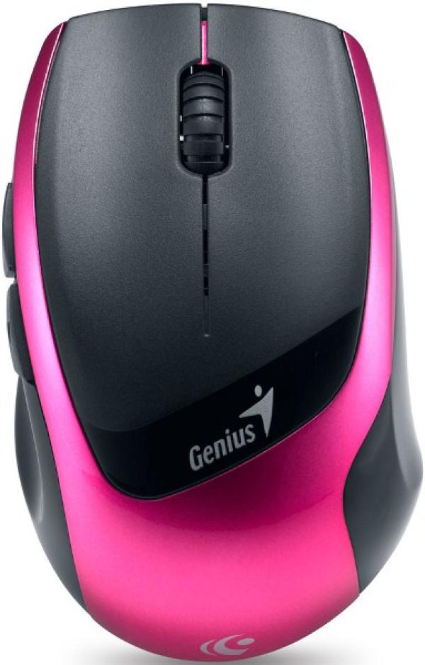 Мышь беспроводная оптическая Genius DX-7100, USB, 5 кнопок, колесо, FM 10м, 1200dpi, 1*AA, для ноутбука, программируемая, черный-розовый