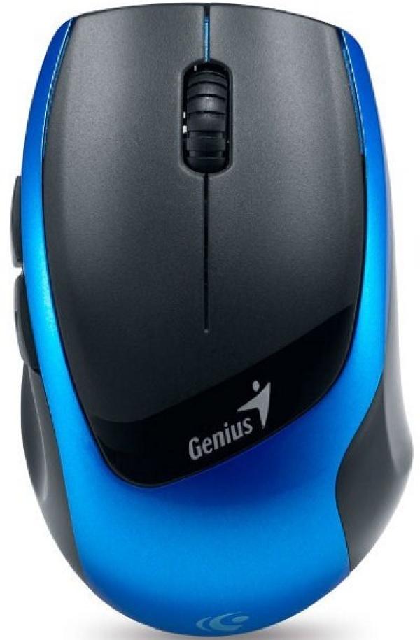 Мышь беспроводная оптическая Genius DX-7100, USB, 5 кнопок, колесо, FM 10м, 1200dpi, 1*AA, для ноутбука, программируемая, черный-синий