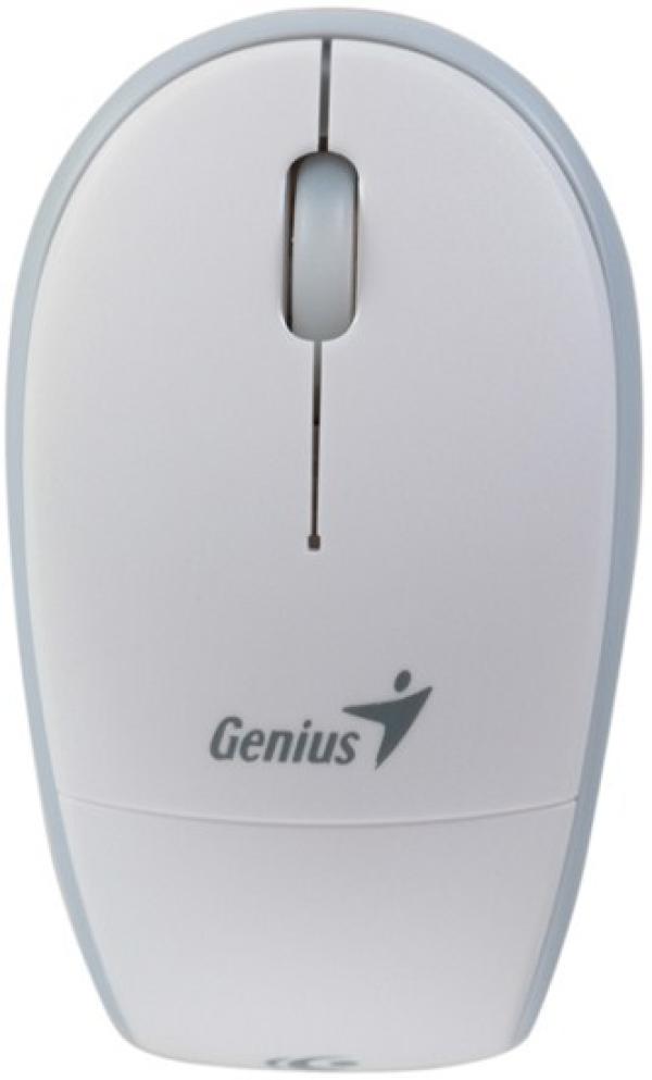 Мышь беспроводная оптическая Genius Traveler 9000 W, USB, 3 кнопки, колесо, FM 10м, 1200dpi, 1*AAA, для ноутбука, белый