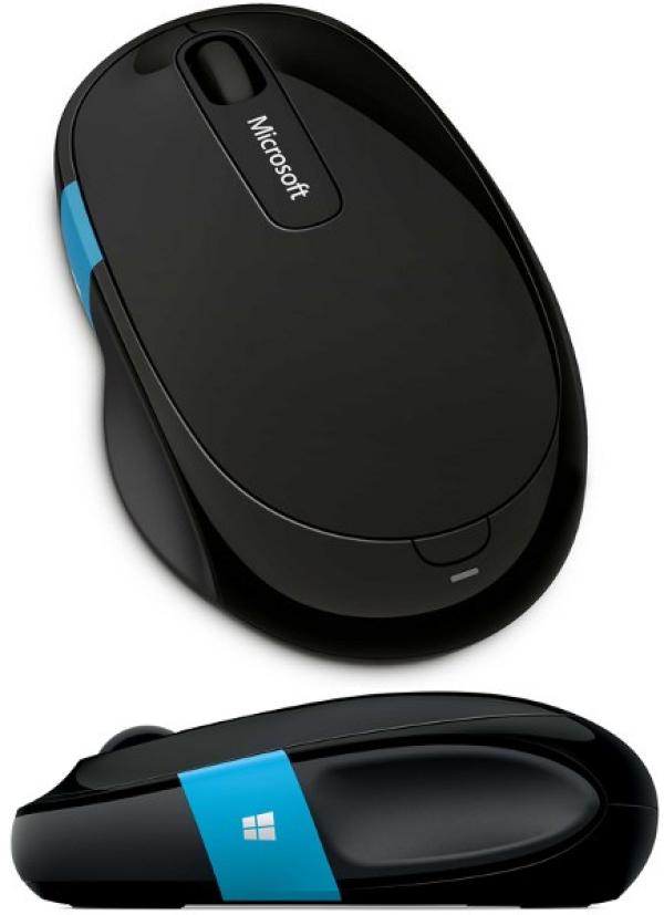 Мышь беспроводная Bluetooth оптическая Microsoft Sculpt Comfort Mouse, BlueTrack, 3 кнопки, сенсорная панель, колесо, 10м, 2*AA, черный, H3S-00002