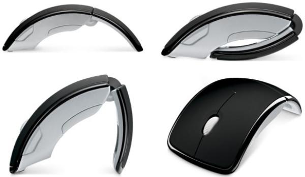 Мышь беспроводная лазерная Microsoft ARC Mouse, USB, 4 кнопки, колесо, FM 10м, 2*AAA, складная, черный, ZJA-00010/00065