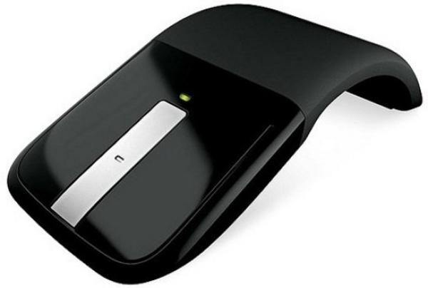 Мышь беспроводная оптическая Microsoft ARC Touch Mouse, USB, BlueTrack, 3 кнопки, FM 10м, 2*AAA, для ноутбука, сенсорный скролл, трансформируемая, черный, RVF-00004/00056