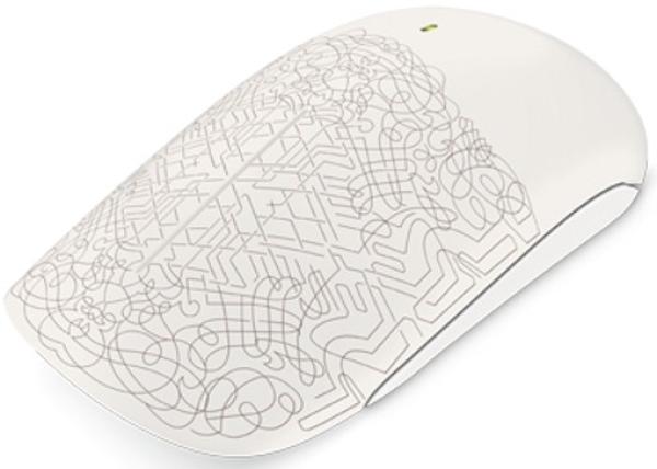Мышь беспроводная оптическая Microsoft Touch Mouse Artist Cheuk, USB, BlueTrack, FM 3м, 1000dpi, 2*AA, сенсорная панель, белый, 3KJ-00015