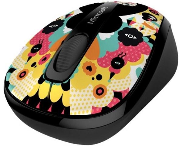 Мышь беспроводная оптическая Microsoft Wireless Mobile Mouse 3500 Artist Studio S5 Muxxi, USB, BlueTrack, 3 кнопки, колесо, FM 5м, 1000dpi, 1*AA, для ноутбука, разноцветный, GMF-00369