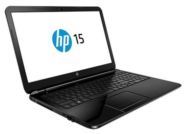 Ноутбук 15" HP 15-r053sr (G7E60EA), Celeron N2815 4GB 500GB DVD-RW 2USB2.0/USB3.0 LAN WiFi BT HDMI камера SD 2.23кг DOS черный металлик