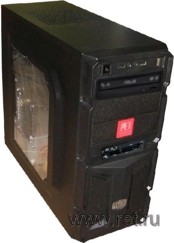 Компьютер Эверест Премиум, Core i3-4130 3.4/ ASUS H81K Звук Видео DVI/VGA LAN1Gb USB3.0/ DDR3 4GB/ Gf GT630 2GB/ 1TB/ DVD-RW/ Coolermaster ATX 500Вт USB3.0 Audio черный-серебристый W7HP