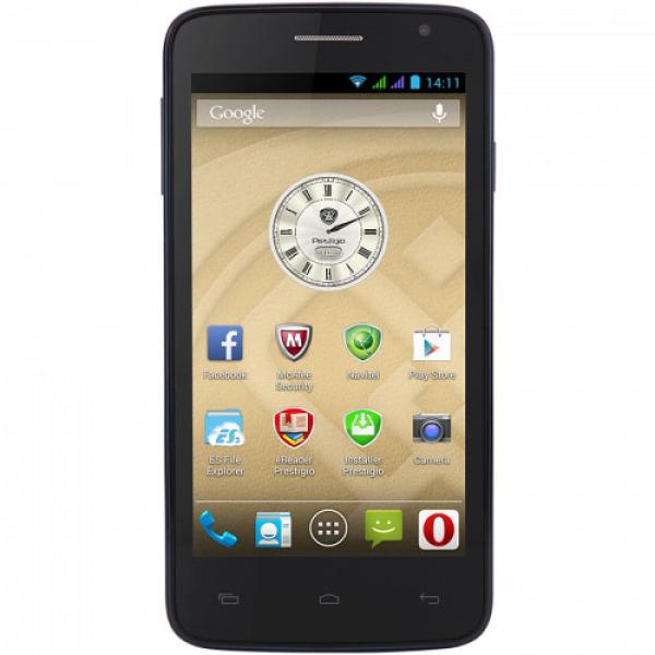 Смартфон 2*sim Prestigio Multiphone PSP3501DUO, 2*1.2ГГц, 5" 854*480, SD-micro, GSM/3G, GPS, BT, WiFi, G-sensor, 2 камеры 5/0.3Мпикс, Android 4.2, 76*150*9.9мм 190г, синий