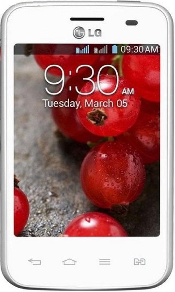 Смартфон 2*sim LG Optimus L1 II Dual (E420), 1*1ГГц, 4GB, 3" 320*240, SD-micro, GSM/3G, GPS, BT, WiFi, G-sensor, радио, камера 2Мпикс, Android 4.1, 59*103*13мм 105г, 570/7.8ч, белый