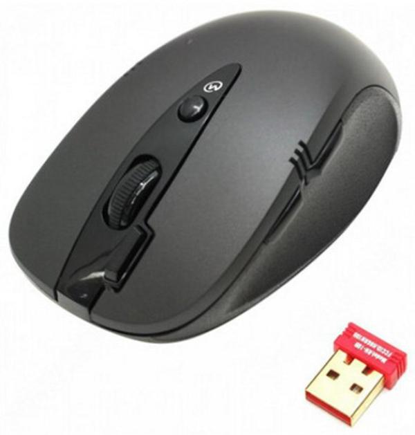 Мышь беспроводная оптическая A4 Tech G10-650F-1, USB, 7 кнопок, колесо <>, FM 20м, лазерная указка, программируемая, для ноутбука, черный