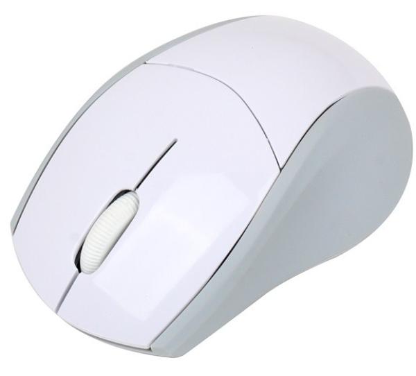 Мышь беспроводная оптическая A4 Tech G7-100N-2, USB, колесо <>, FM 15м, 2000/1600/1200/1000/800dpi, 1*AA, программируемая, функция пульта ДУ, белый-серый