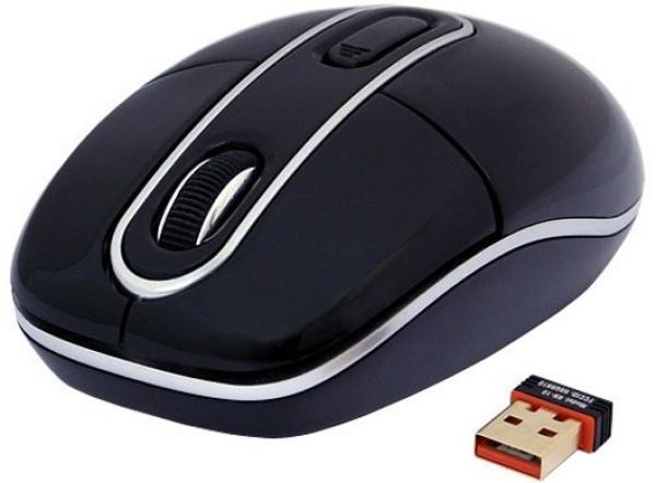 Мышь беспроводная оптическая A4 Tech G7-300-1, USB, 3 кнопки, колесо <>, FM 15м, 1600/1200/1000/800dpi, 2*AAA, для ноутбука, черный