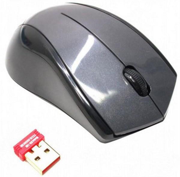 Мышь беспроводная оптическая A4 Tech G7-400N-1, USB, 3 кнопки, колесо, FM 15м, 2000/1600/1200/1000/800dpi, 1*AA, программируемая, функция пульта ДУ, серый