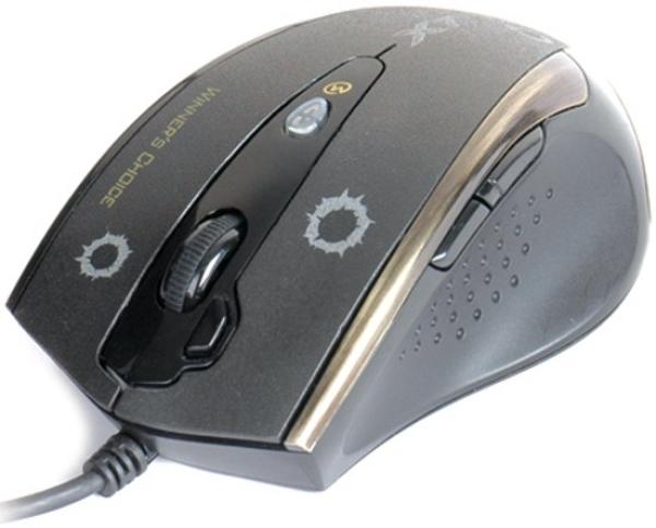 Мышь оптическая A4 Tech F3, USB, 160КB, 7 кнопок, колесо, 3000/1600/1200/800/400dpi, кнопка двойного клика, программируемая, черный-золотистый
