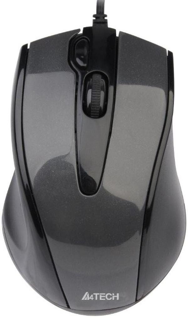 Мышь оптическая A4 Tech N-500F-1, USB, 4 кнопки, колесо <>, 1000dpi, кнопка двойного клика, серый