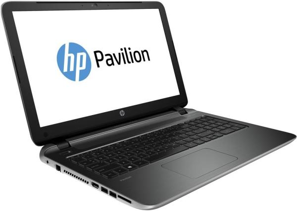 Ноутбук 15" HP Pavilion 15-p150nr (K1Q35EA), Pentium N3540 2.16 4GB 500GB GT830M 2GB DVD-RW USB2.0/2USB3.0 LAN WiFi BT HDMI камера MMC/SD 2.3кг W8 серебристый-черный