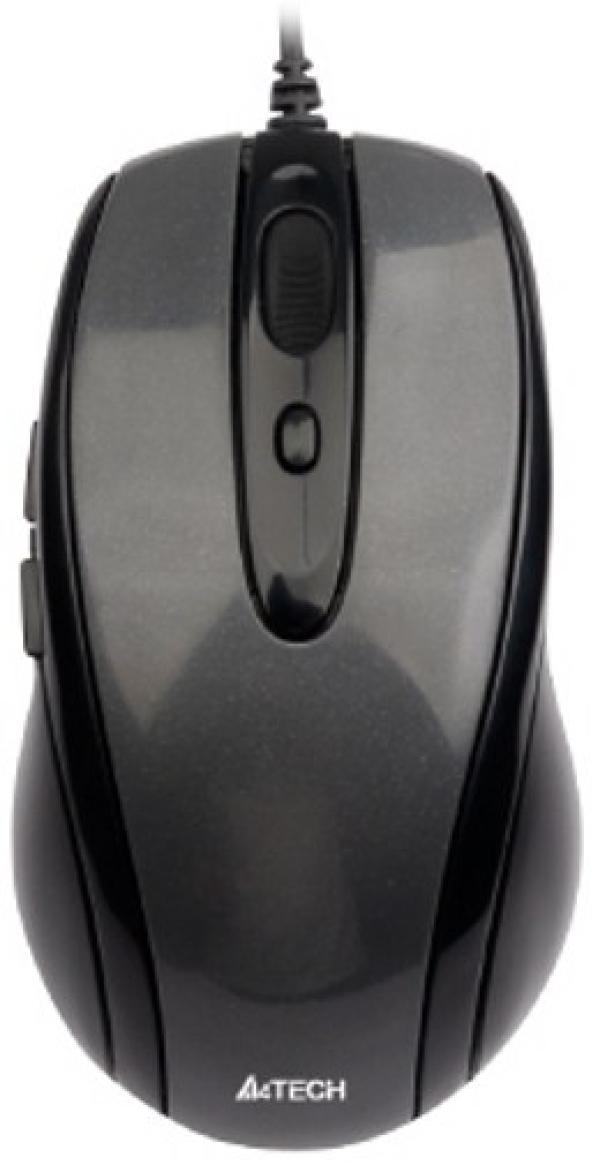Мышь оптическая A4 Tech N-708X, USB, 6 кнопок, колесо <>, 1600/1000/600dpi, программируемая, черный-серый