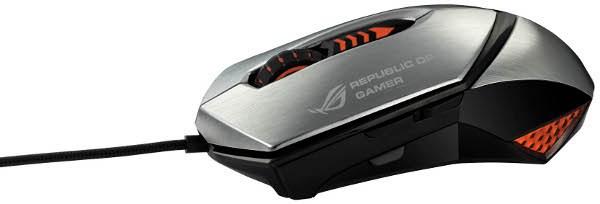 Мышь лазерная ASUS GX1000, USB, 6 кнопок, колесо, 8200dpi, подсветка, программируемая, регулировка веса, серебристый-черный, 90-XB3B00MU00000