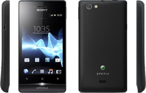 Смартфон Sony Xperia miro (ST23), 1*800МГц, 4GB, 3.5" 480*320, SD-micro, GSM/3G, GPS, BT, WiFi, G-sensor, радио, 2 камеры 5/0.3Мпикс, Zoom 4x, Android 4.0, 60*113*10мм 110г, 470/5ч, черный