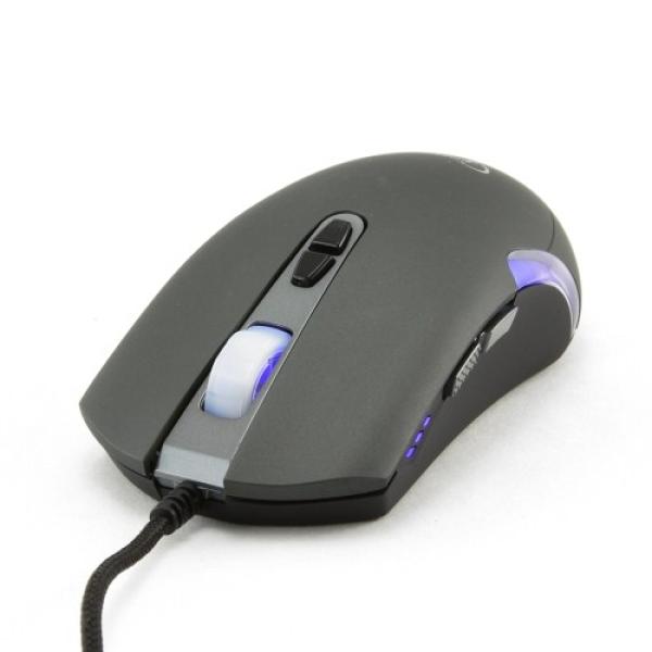 Мышь оптическая Gembird MG-01, USB, 6 кнопок, колесо, 3500dpi, подсветка, программируемая, черный