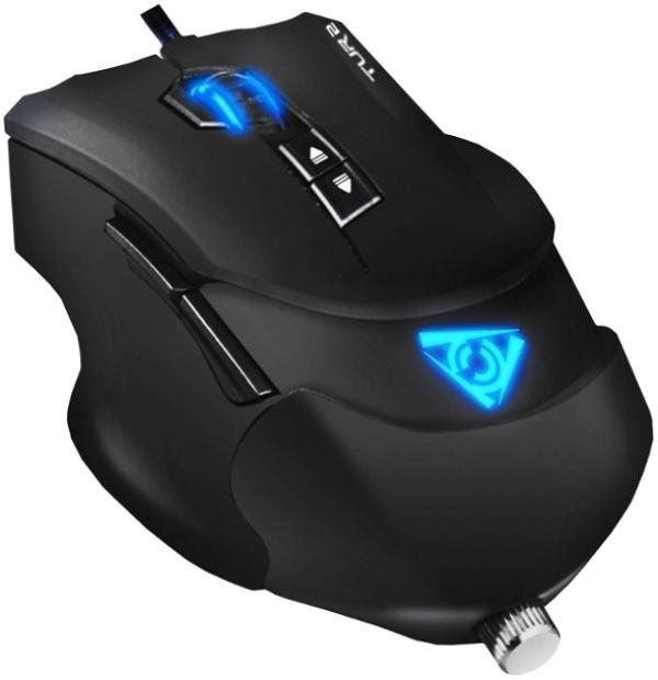 Мышь лазерная Qcyber Tur 2 GM-104, USB, 128KB, 10 кнопок, колесо, 5600dpi, подсветка, программируемая, регулировка веса, трансформируемая, черный