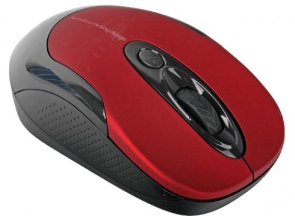 Мышь беспроводная оптическая JETAccess Comfort OM-U30G, USB, 4 кнопки, колесо, FM 10м, 1600/800dpi, бесшумные кнопки, 1*AAA, для ноутбука, красный