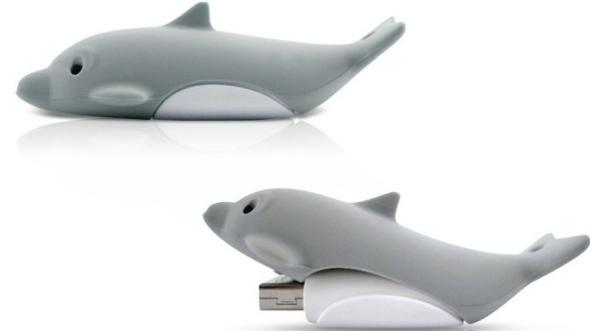 Флэш-накопитель USB2.0   4GB Bone FD-4GB/B_DOLPHIN/GR, брызгозащищенный, пылезащищенный, серый-белый, стильный дизайн