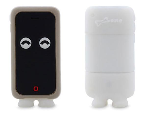 Флэш-накопитель USB2.0   4GB Bone FD-4GB/B_PHONE/W, брызгозащищенный, пылезащищенный, белый-черный, стильный дизайн