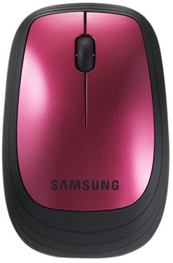 Мышь беспроводная лазерная Samsung Pebble (AA-SM7PWRP), 3 кнопки, колесо, USB, FM 10м, 1600dpi, 1*AA,  розовый-черный