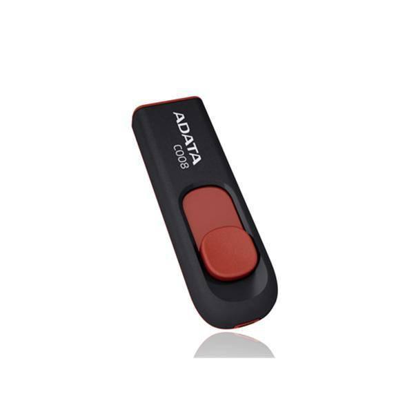 Флэш-накопитель USB2.0   8GB A-Data Classic C008 AC008-8G-RKD, черный-красный