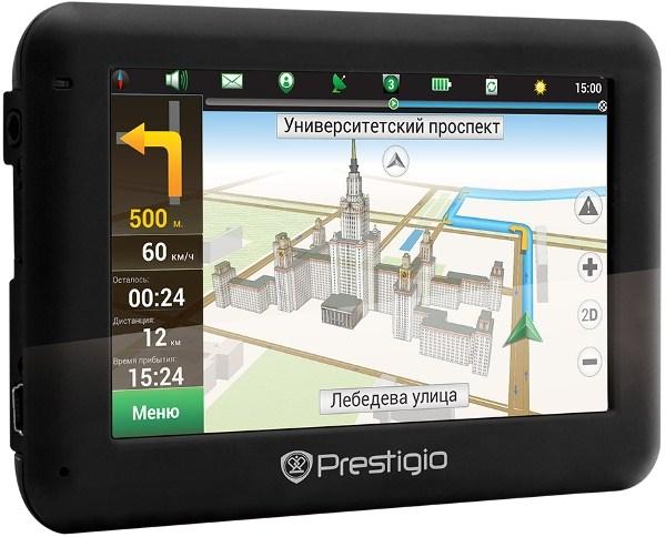 GPS навигатор автомобильный Prestigio GeoVision 5050, 64 каналов, 4GB, ЖКД 5" 480*272, SD-micro, USB2.0, подсветка, сенсорный экран, Li-Poly, Навител Навигатор 5.1, 135*85*10мм 160г