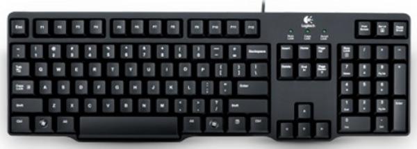 Клавиатура Logitech Classic Keyboard K100, PS/2, Slim, влагозащищенная, компактная, черный, 920-003200