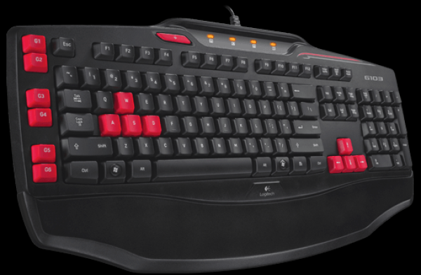 Клавиатура Logitech G103 Gaming Keyboard, USB, Multimedia 6 кнопок, подставка для запястий, влагозащищенная, черный, 920-004478/005059