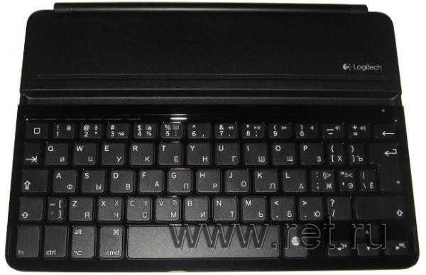 Клавиатура беспроводная Logitech Ultrathin Keyboard Cover for iPad Air, USB, BT 10м, Slim, аккумулятор, компактная, алюминий, серый-черный, 920-005619