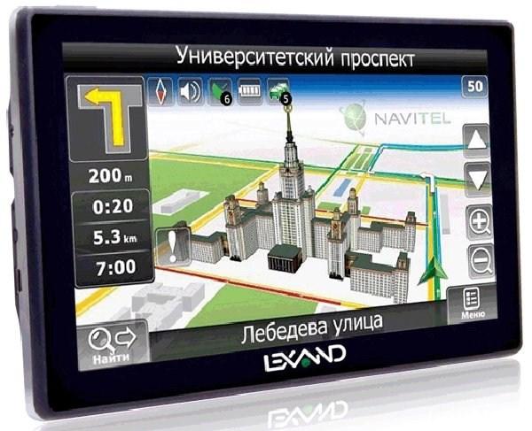 GPS навигатор автомобильный Lexand STR-7100HD, 64 канала, 4GB, ЖКД 7" 800*480, SD-micro, GPRS, BT, Hands-Free, подсветка, сенсорный экран, Li-Ion, 2.5ч, Навител Навигатор 5, 181*12*115мм 340г