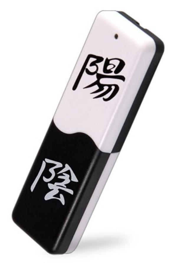 Флэш-накопитель USB2.0   8GB QUMO YIN&YAN, 20/15МБ/сек, защита от записи, черный-белый