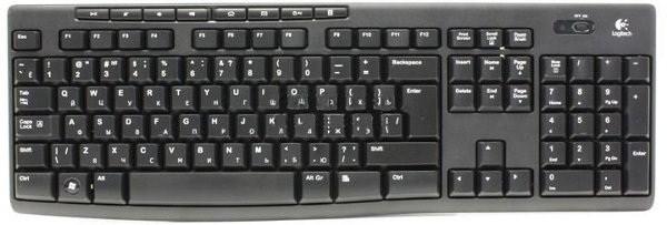 Клавиатура беспроводная Logitech Wireless Keyboard K270, USB, FM 10м, Multimedia 8 кнопок, влагозащищенная, 2*AAA, черный-белый, 920-003757