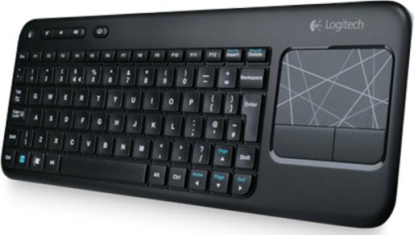 Клавиатура беспроводная Logitech Wireless Touch Keyboard K400, USB, FM 10м, Multimedia 5 кнопок, TouchPad, компактная, черный, 920-003130
