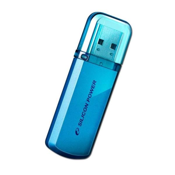 Флэш-накопитель USB2.0   8GB Silicon Power Helios 101 SP008GBUF2101V1B, голубой, алюминиевый корпус