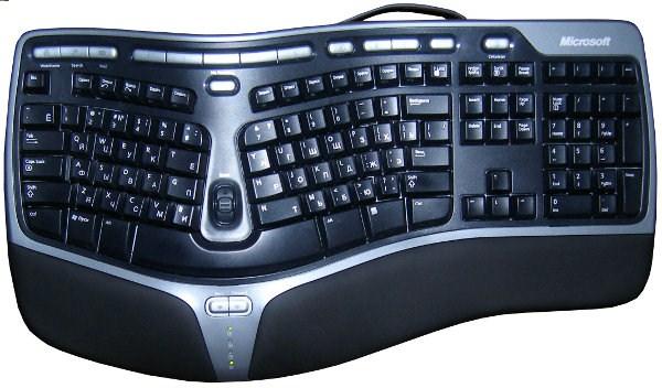 Клавиатура Microsoft Natural Ergonomic Keyboard 4000, USB, эргономичная, Multimedia 16 кнопок, подставка для запястий, регулятор Zoom, черный, B2M-00020